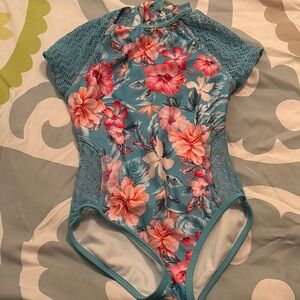 Floral Kids One Piece Swimsuit